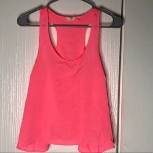 Neon pink sheer camisole